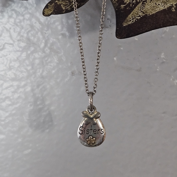 Brighton Sisters Inseparable Reversible Two Tone Small Pendant Necklace - Picture 1 of 7